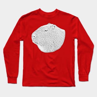 Capybara line drawing conversion Long Sleeve T-Shirt